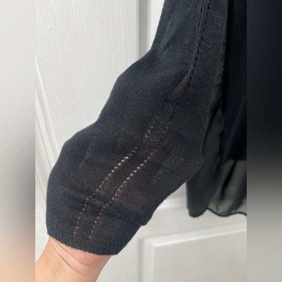 Zara Knit Semi See-Through Black Sheer Blouse (Size S) - Picture 4 of 8